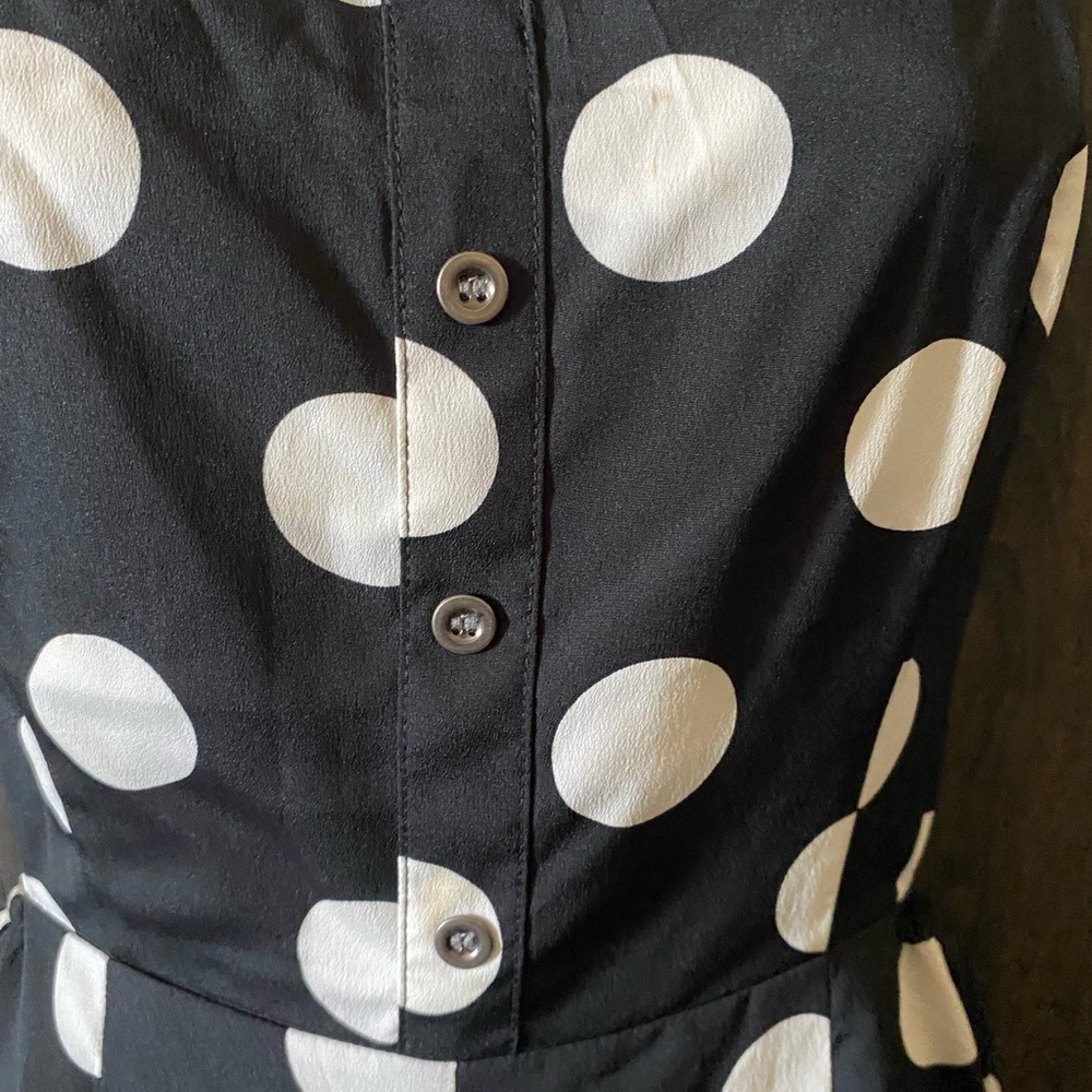 Forever21 Black and White Polka Dot Jumpsuit size M like new - Picture 9 of 12